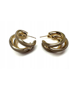 Pozłacane koła z beżową nutą Srebrny sztyft 925 Lolita...