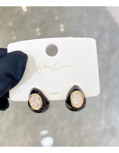 Kolczyki Butikowe z cyrkonią Srebrny sztyft 925 Lolita Accessories