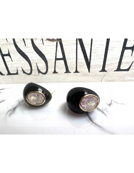 Kolczyki Butikowe z cyrkonią Srebrny sztyft 925 Lolita Accessories