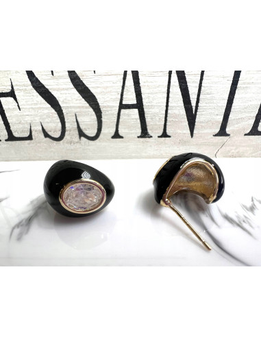 Kolczyki Butikowe z cyrkonią Srebrny sztyft 925...