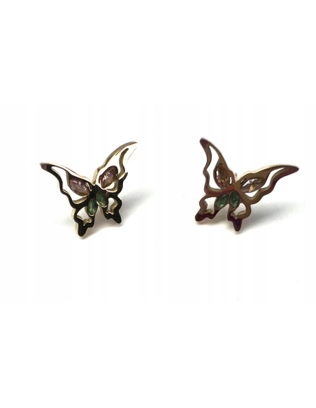 Kolczyki ze stali chirurgicznej Lolita Accessories złote Motylki