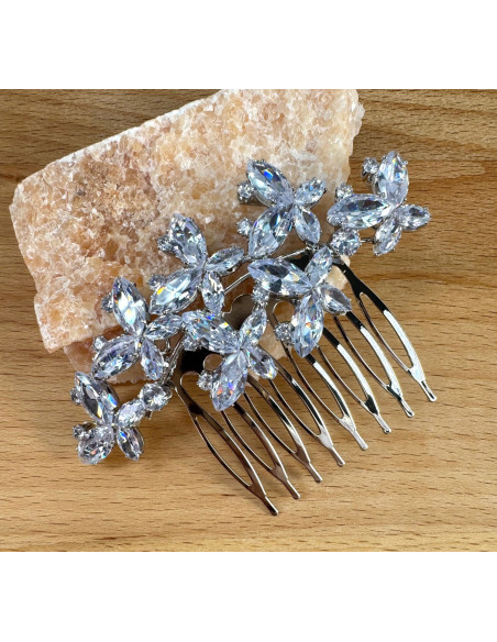 GRZEBIEŃ wsuwany do włosów wtykowy ozdobny diamenty MOTYLE Lolita Akcesoria