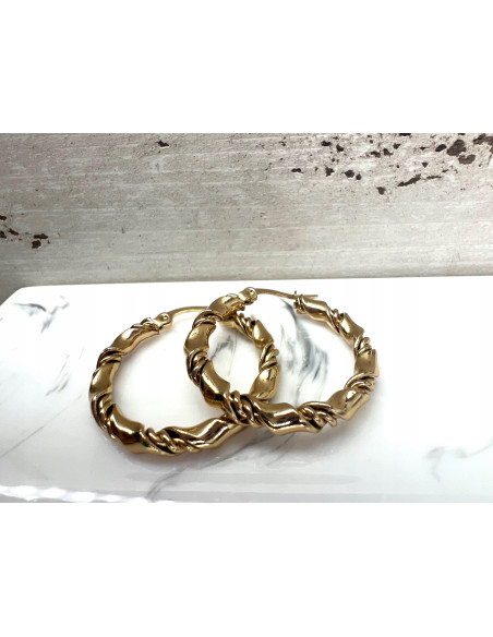 Kolczyki złote koła stal chirurgiczna nierdzewna Lolita Accessories