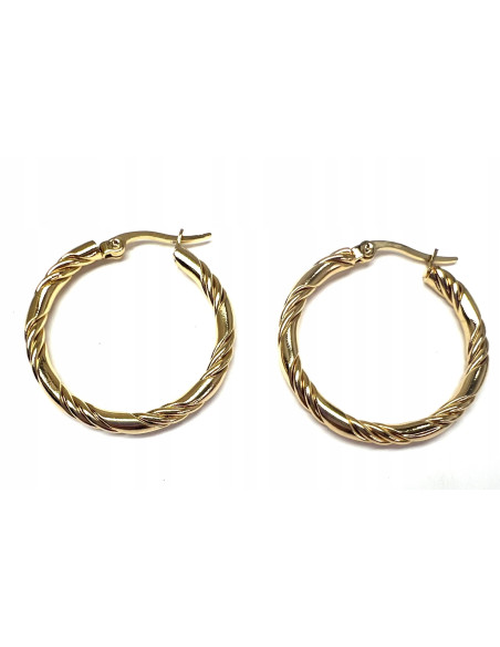 Kolczyki złote koła stal chirurgiczna nierdzewna Lolita Accessories