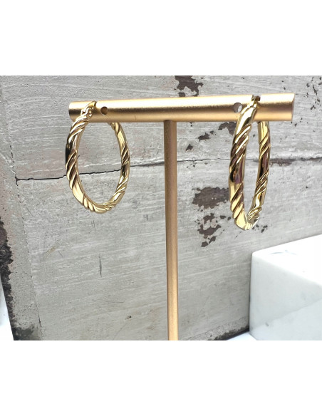 Kolczyki złote koła stal chirurgiczna nierdzewna Lolita Accessories