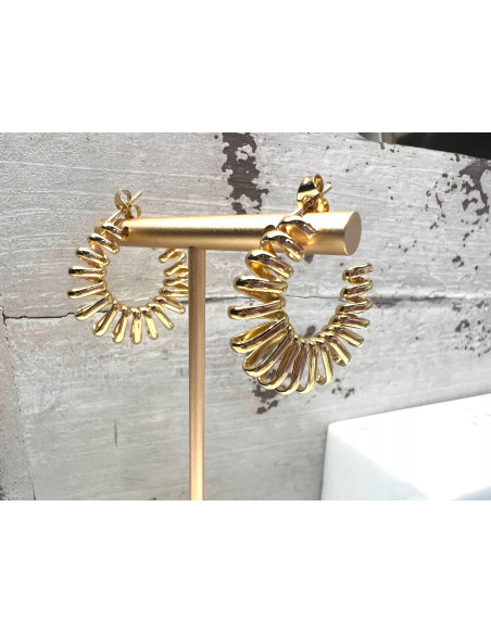 Kolczyki złote koła stal chirurgiczna nierdzewna Lolita Accessories