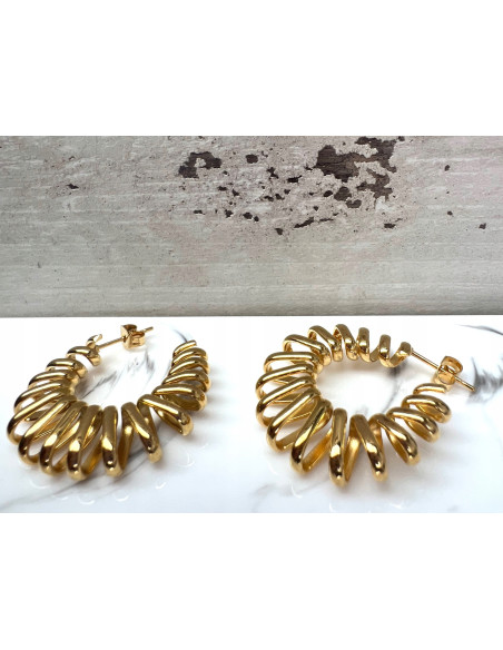 Kolczyki złote koła stal chirurgiczna nierdzewna Lolita Accessories