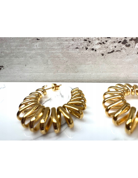 Kolczyki złote koła stal chirurgiczna nierdzewna Lolita Accessories