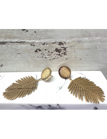 Kolczyki Liście ze stali chirurgicznej Lolita Accessories złote