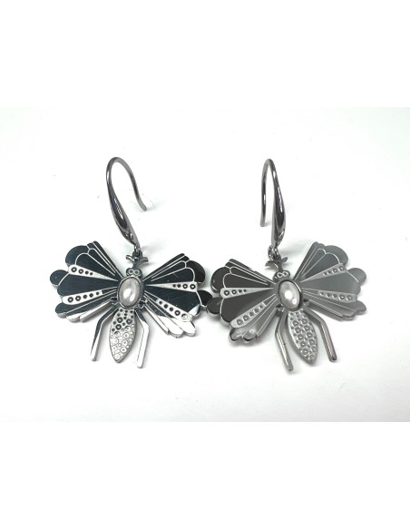 Kolczyki ze stali chirurgicznej Lolita Accessories srebrne Listki