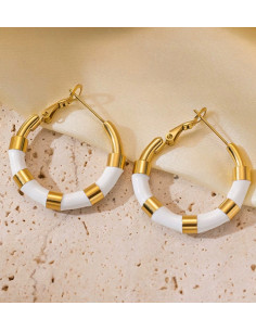 Kolczyki złote koła stal chirurgiczna nierdzewna Lolita... 2