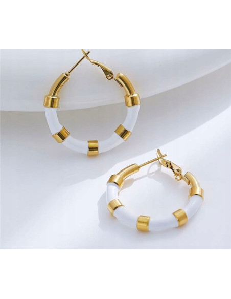 Kolczyki złote koła stal chirurgiczna nierdzewna Lolita Accessories