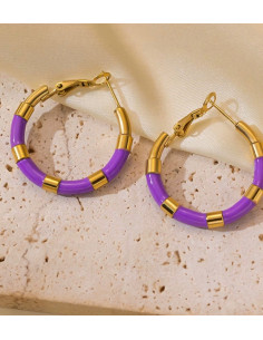 Kolczyki złote koła stal chirurgiczna nierdzewna Lolita... 2