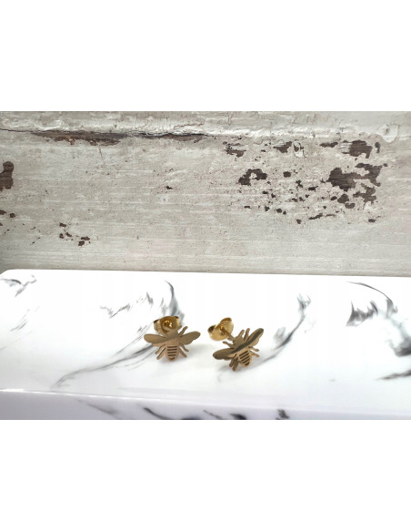 Kolczyki ze stali chirurgicznej Lolita Accessories złote Muszki Muchy