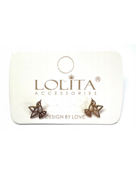 Kolczyki ze stali chirurgicznej Lolita Accessories złote ptaszki