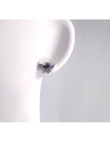 Kolczyki ze stali chirurgicznej Lolita Accessories srebrne Mucha