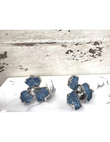 Kolczyki Kwiaty Srebrny sztyft 925 Lolita...