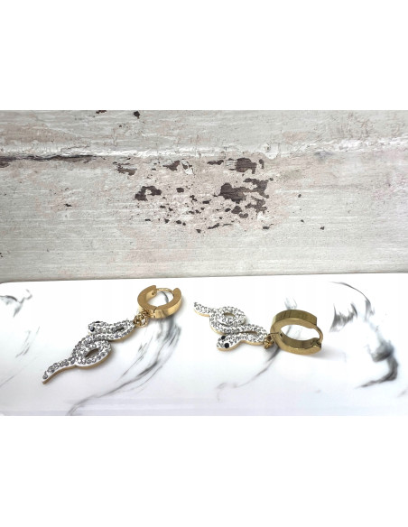 Kolczyki Wąż BOHO stal chirurgiczna Lolita Accessories złote Węże Wąż
