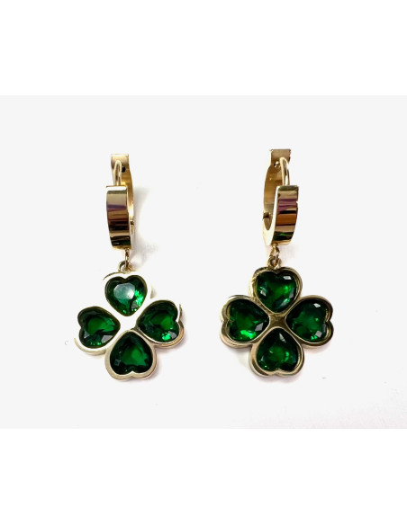 Kolczyki ze stali chirurgicznej Lolita Accessories złote Koniczynka