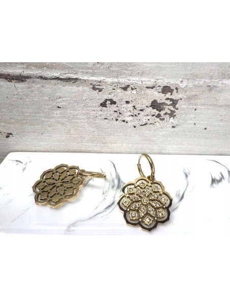 Kolczyki BOHO HAMSA stal chirurgiczna Lolita Accessories złote