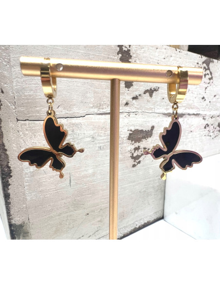 Kolczyki Motyl stal chirurgiczna Lolita Accessories złoty Motylki