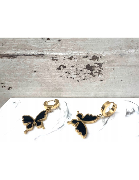 Kolczyki Motyl stal chirurgiczna Lolita Accessories złoty Motylki