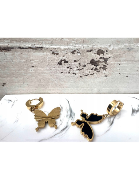 Kolczyki Motyl stal chirurgiczna Lolita Accessories złoty Motylki