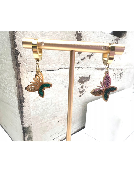 Kolczyki Motyl stal chirurgiczna Lolita Accessories złoty Motylki