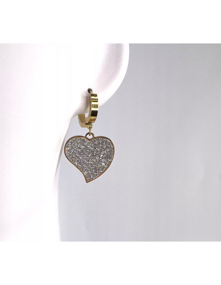 Kolczyki ze stali chirurgicznej Lolita Accessories złote Serce