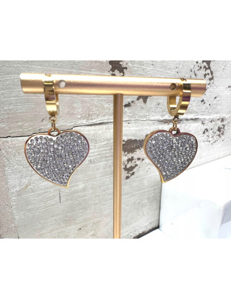 Kolczyki ze stali chirurgicznej Lolita Accessories złote Serce