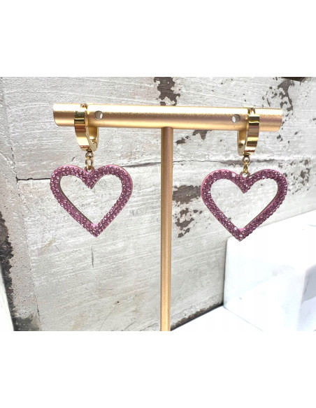 Kolczyki ze stali chirurgicznej Lolita Accessories złote Serce