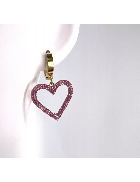 Kolczyki ze stali chirurgicznej Lolita Accessories złote Serce