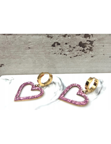 Kolczyki ze stali chirurgicznej Lolita Accessories złote Serce