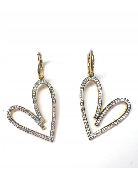 Kolczyki ze stali chirurgicznej Lolita Accessories złote Serce