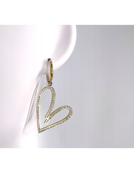 Kolczyki ze stali chirurgicznej Lolita Accessories złote Serce