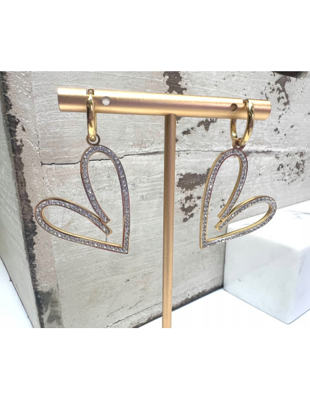 Kolczyki ze stali chirurgicznej Lolita Accessories złote Serce