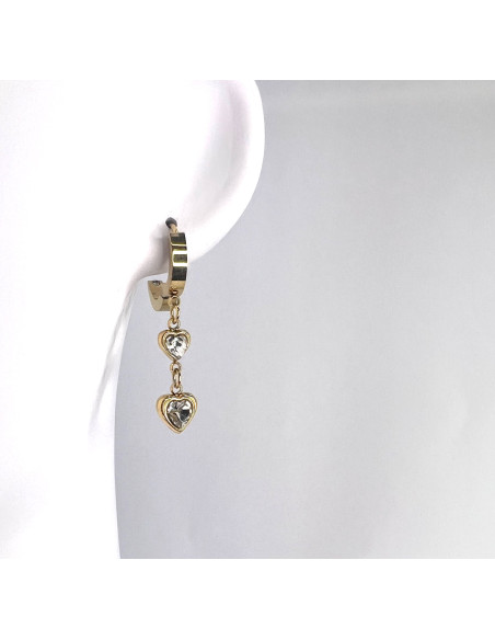 Kolczyki ze stali chirurgicznej Lolita Accessories złote Serce