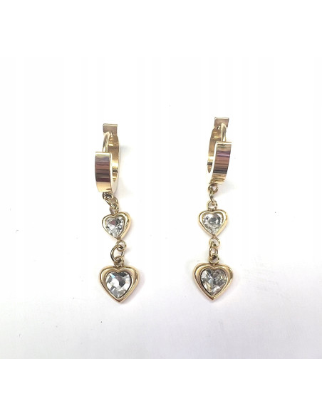 Kolczyki ze stali chirurgicznej Lolita Accessories złote Serce