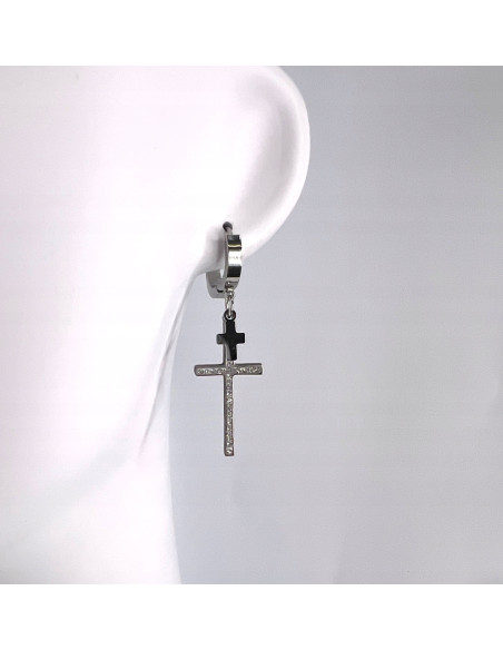 Kolczyki krzyże ze stali chirurgicznej Lolita Accessories srebrny
