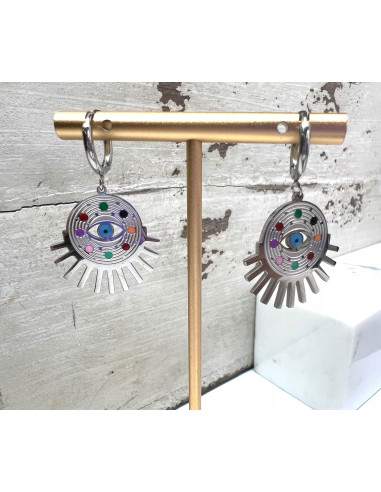 Kolczyki Boho Oko Proroka ze stali...