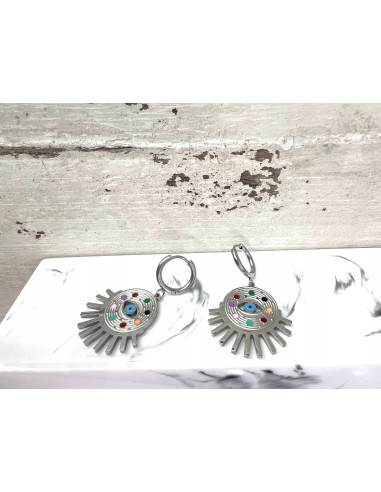 Kolczyki Boho Oko Proroka ze stali...