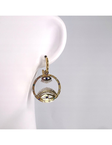 Kolczyki Boho Oko Proroka ze stali...