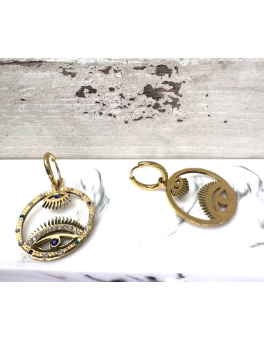 Kolczyki Boho Oko Proroka ze stali...