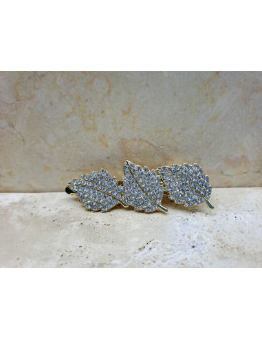 Spinka do włosów ZŁOTE LIŚCIE Z KRYSZTAŁKAMI...