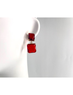 Kolczyki czerwone kamienie sztyft srebro 925 Lolita...