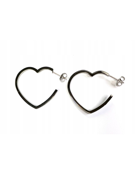 Kolczyki ze stali chirurgicznej Lolita Accessories srebrne Serce