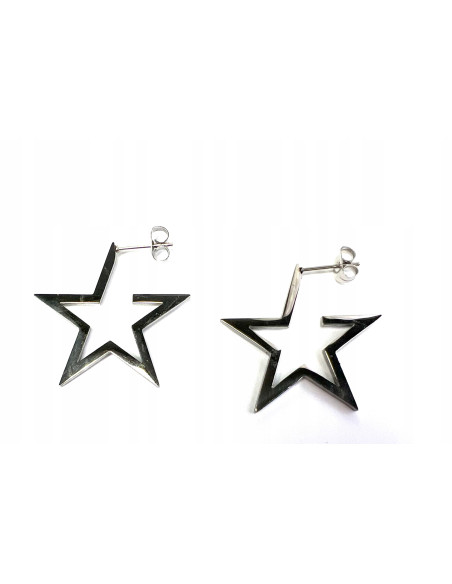 Kolczyki ze stali chirurgicznej Lolita Accessories srebrne Gwiazdki