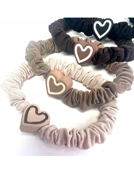 Zestaw Gumek odcienie Ziemi z ozdobą Lolita Accessories