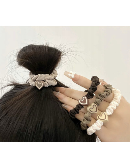 Zestaw Gumek odcienie Ziemi z ozdobą Lolita Accessories