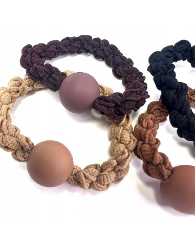 Zestaw Gumek odcienie Ziemi z ozdobą Lolita...